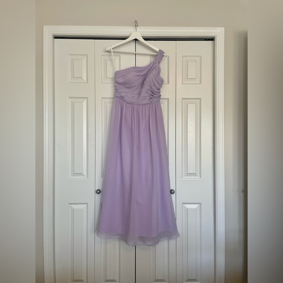 Lilac One-shoulder bridesmaid dress - Picture 2 of 7